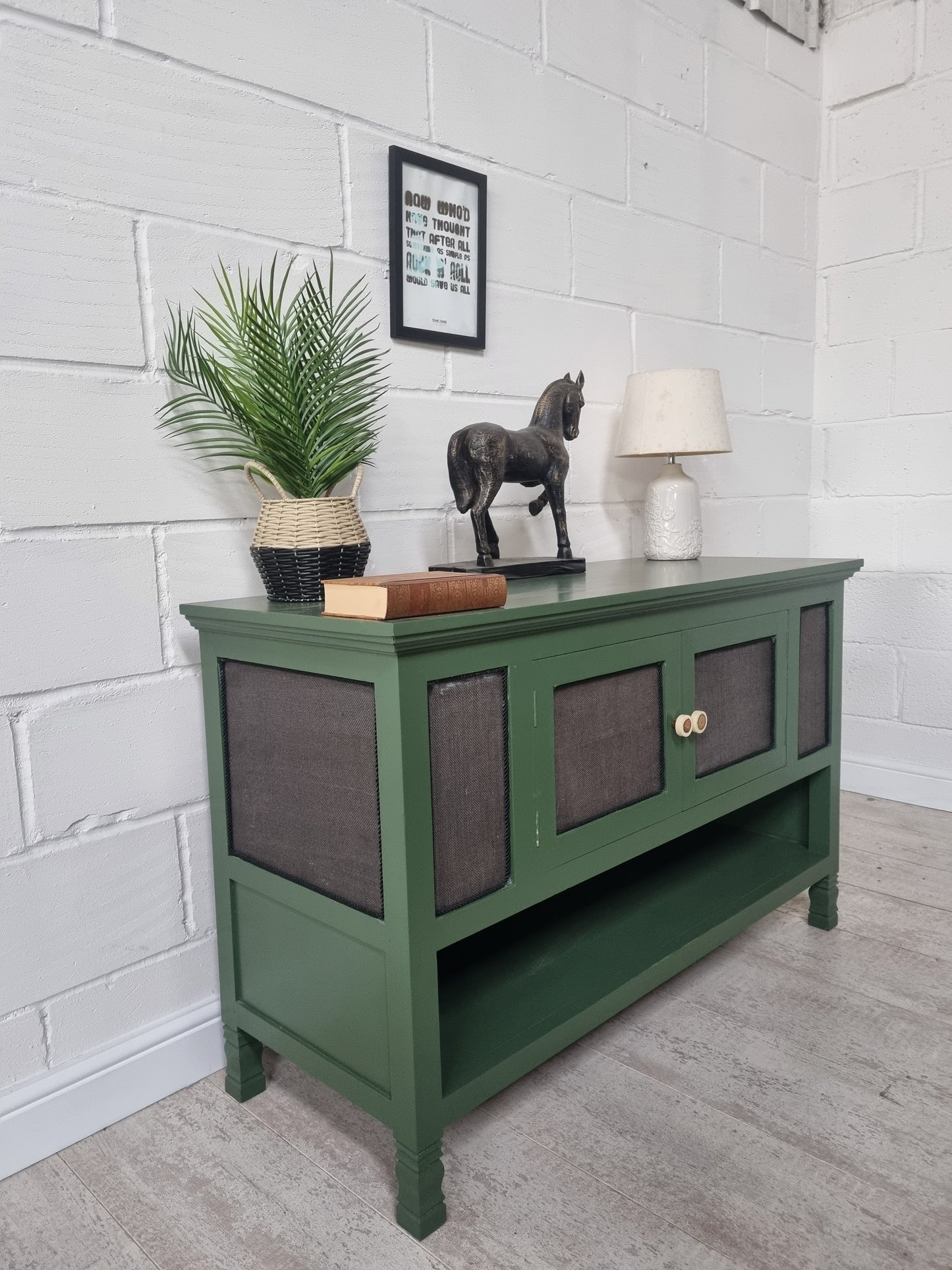 Upcycled green sideboard