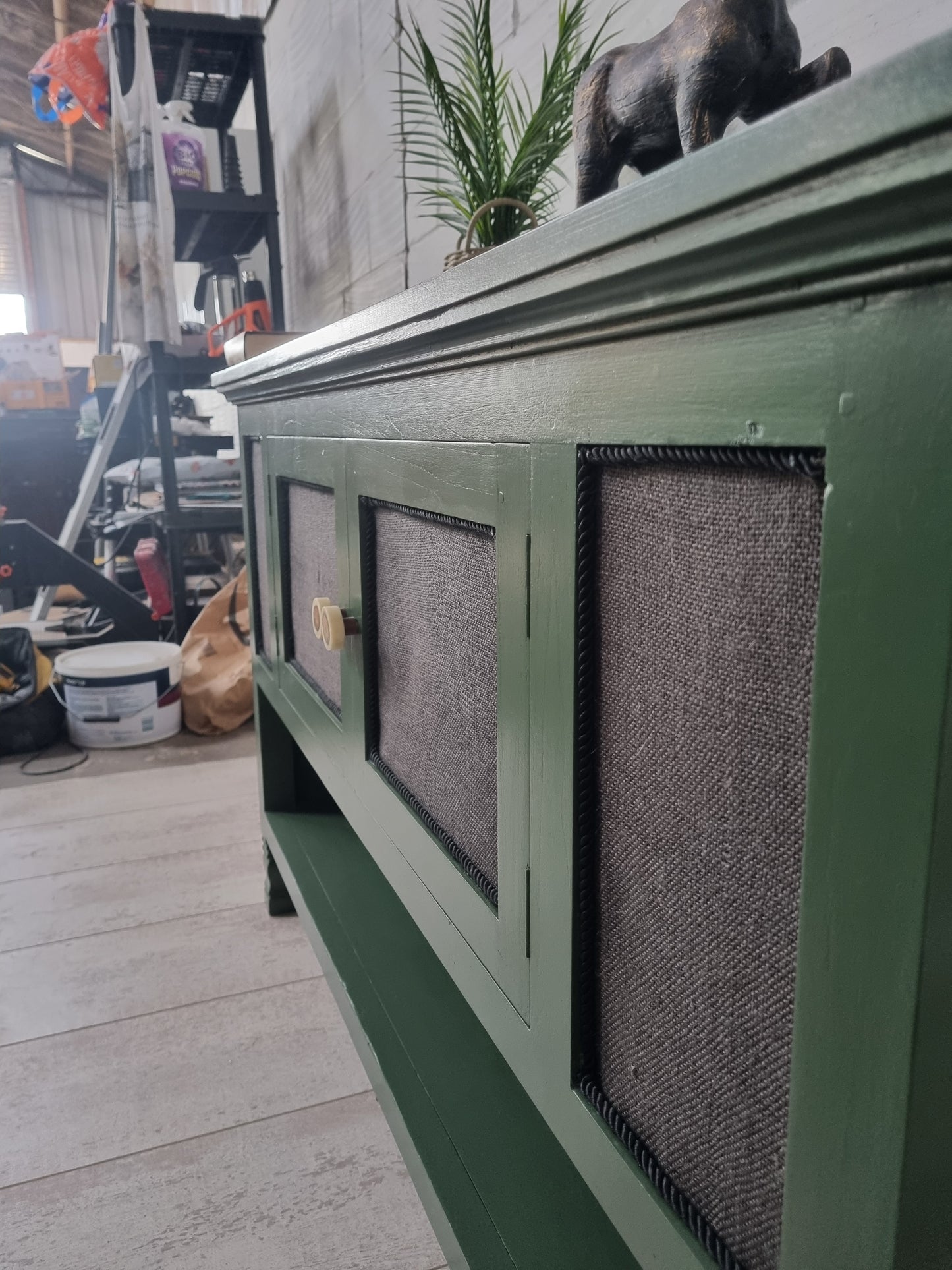 Upcycled green sideboard